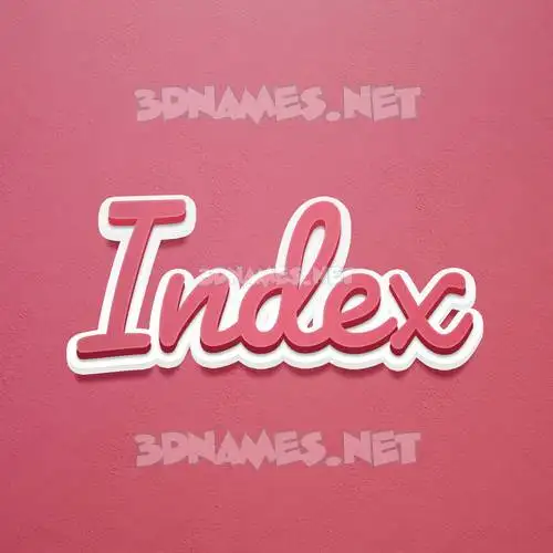 index in Red Scribble style - 3D name wallpaper