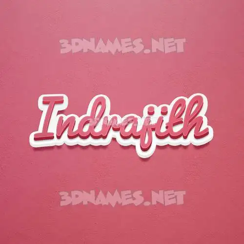 indrajith in Red Scribble style - 3D name wallpaper