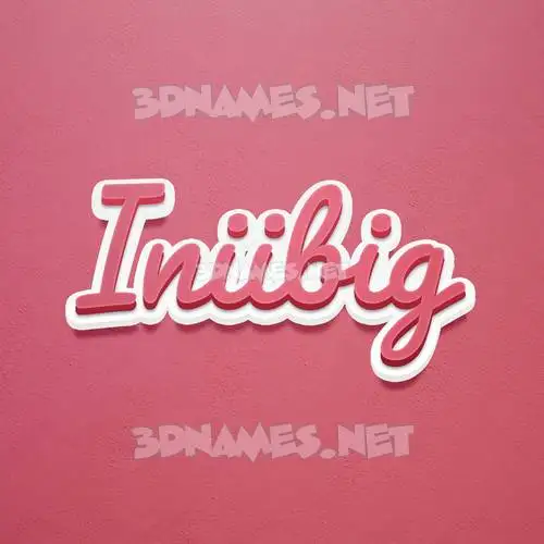 iniibig in Red Scribble style - 3D name wallpaper