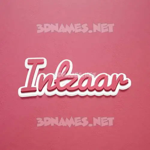 intzaar in Red Scribble style - 3D name wallpaper