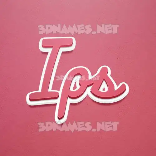 ips in Red Scribble style - 3D name wallpaper ips in Red Scribble style - 3D name wallpaper