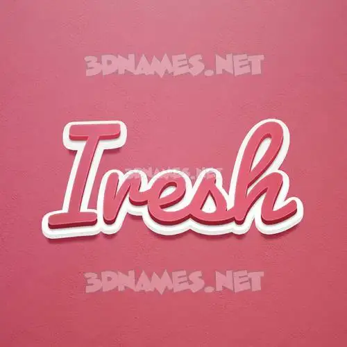 iresh in Red Scribble style - 3D name wallpaper