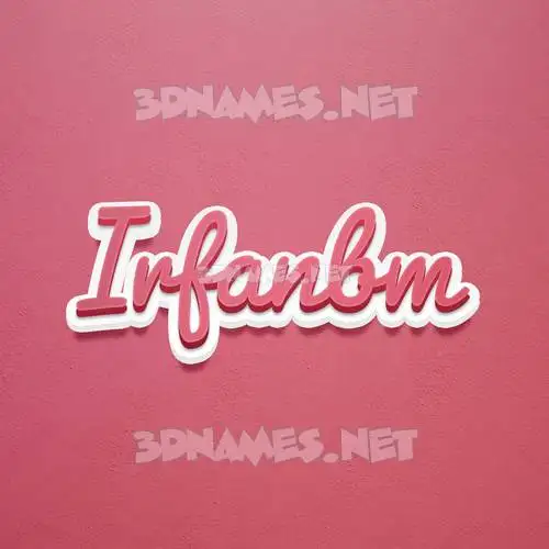 irfanbm in Red Scribble style - 3D name wallpaper