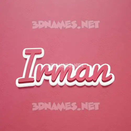 irman in Red Scribble style - 3D name wallpaper