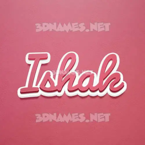 ishak in Red Scribble style - 3D name wallpaper