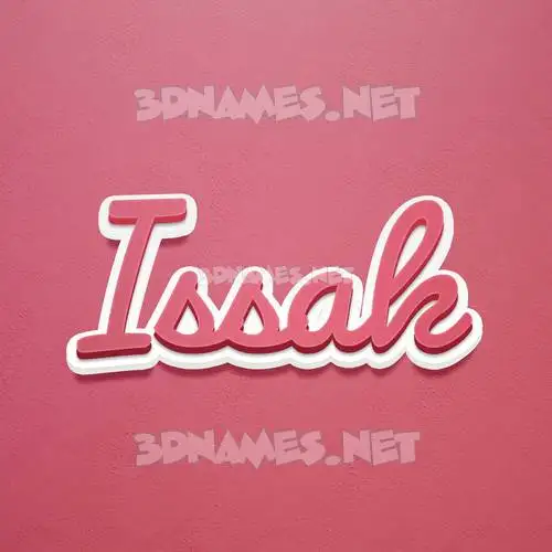 issak in Red Scribble style - 3D name wallpaper