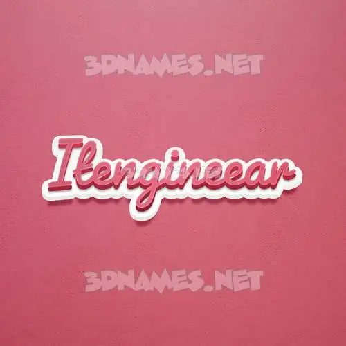 itengineear in Red Scribble style - 3D name wallpaper