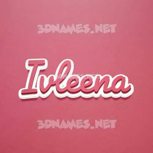 ivleena in Red Scribble style - 3D name wallpaper