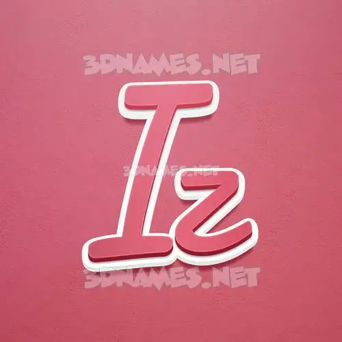 iz in Red Scribble style - 3D name wallpaper