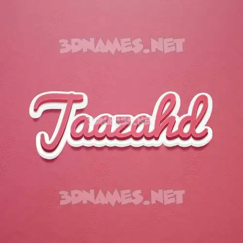 jaazahd in Red Scribble style - 3D name wallpaper