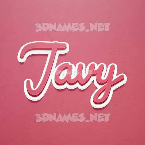 javy in Red Scribble style - 3D name wallpaper