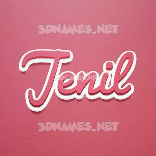 jenil in Red Scribble style - 3D name wallpaper