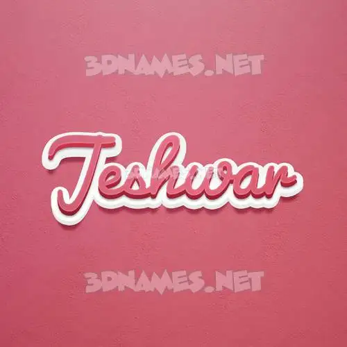 jeshwar in Red Scribble style - 3D name wallpaper