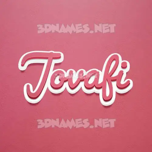 jovafi in Red Scribble style - 3D name wallpaper