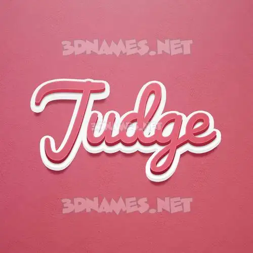 judge in Red Scribble style - 3D name wallpaper