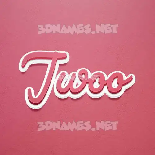 jwoo in Red Scribble style - 3D name wallpaper