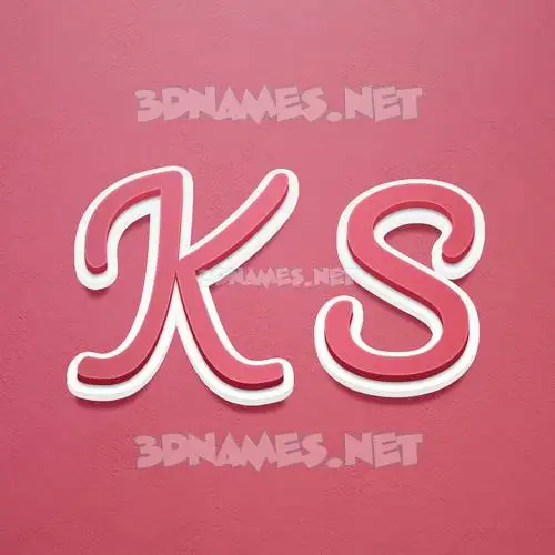 k s in Red Scribble style - 3D name wallpaper