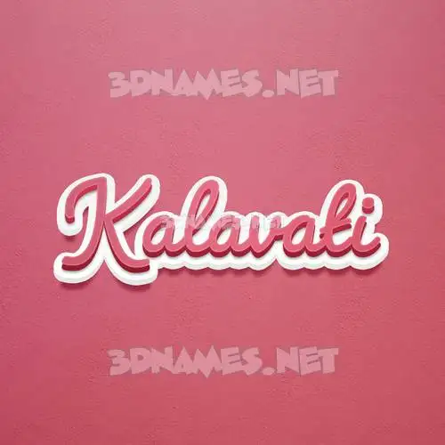 kalavati in Red Scribble style - 3D name wallpaper