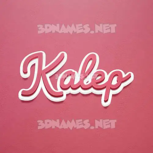 kalep in Red Scribble style - 3D name wallpaper