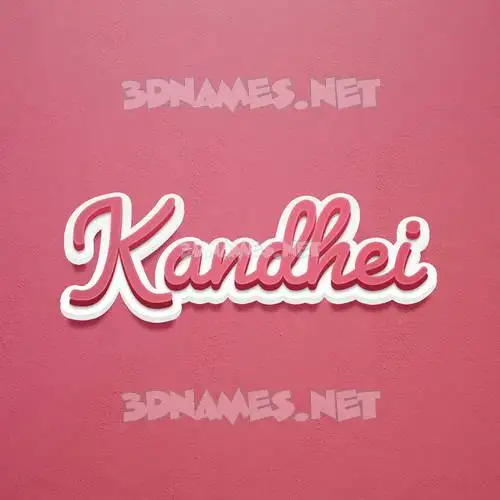 kandhei in Red Scribble style - 3D name wallpaper