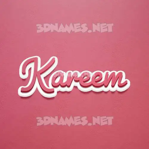 kareem in Red Scribble style - 3D name wallpaper