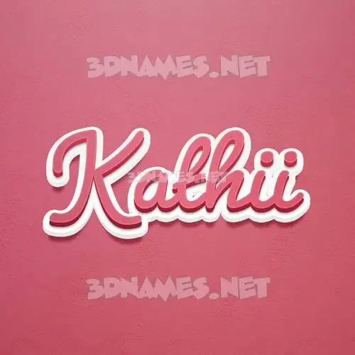 kathii in Red Scribble style - 3D name wallpaper
