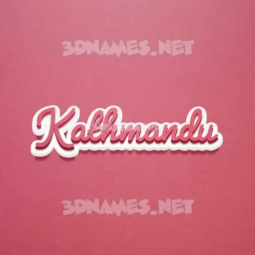 kathmandu in Red Scribble style - 3D name wallpaper