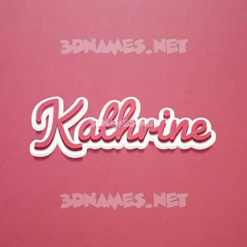 kathrine in Red Scribble style - 3D name wallpaper