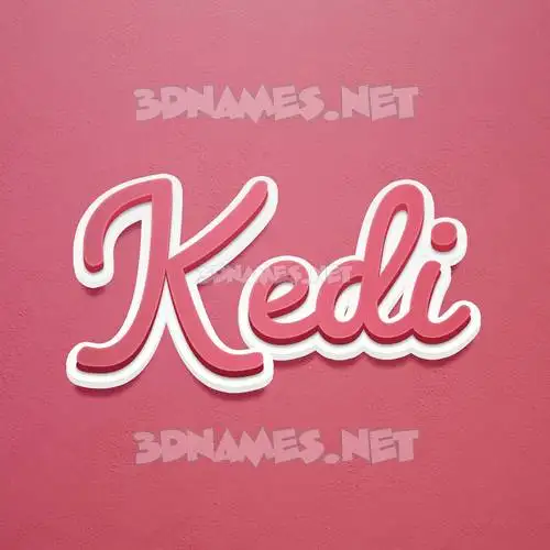 kedi in Red Scribble style - 3D name wallpaper