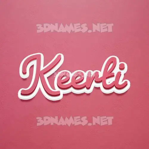 keerti in Red Scribble style - 3D name wallpaper