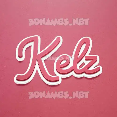 kelz in Red Scribble style - 3D name wallpaper