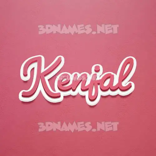 kenjal in Red Scribble style - 3D name wallpaper