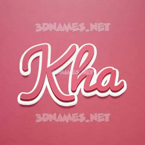 kha in Red Scribble style - 3D name wallpaper