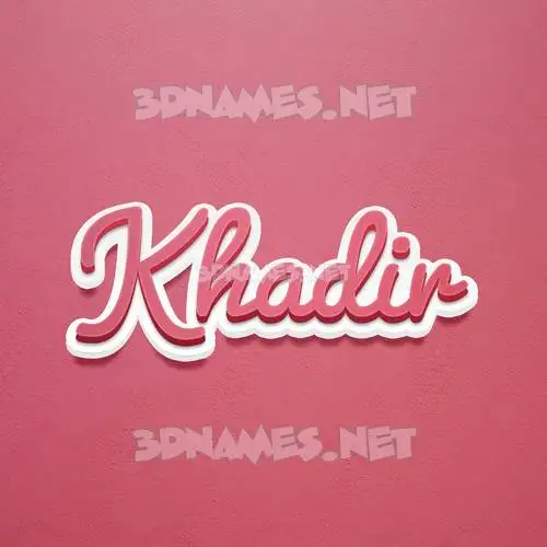 khadir in Red Scribble style - 3D name wallpaper