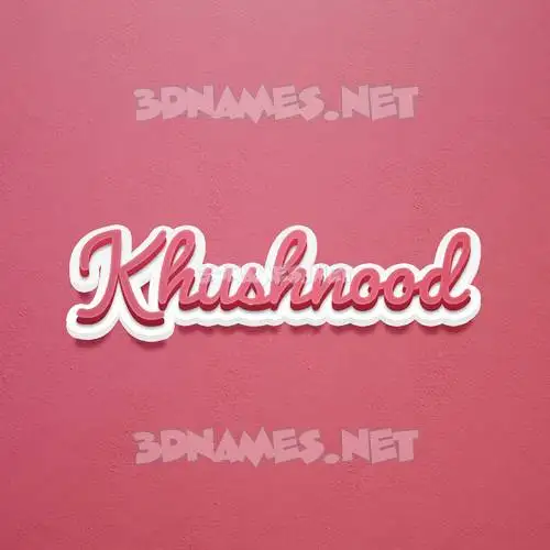 khushnood in Red Scribble style - 3D name wallpaper