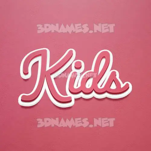 kids in Red Scribble style - 3D name wallpaper
