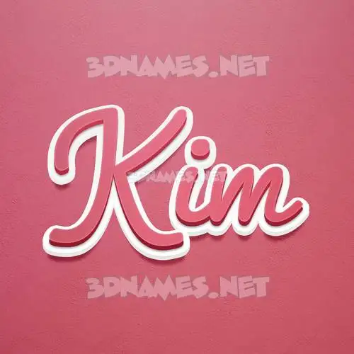 kim in Red Scribble style - 3D name wallpaper