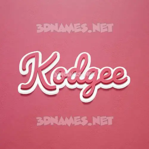 kodgee in Red Scribble style - 3D name wallpaper