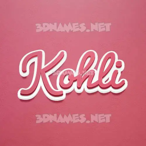 kohli in Red Scribble style - 3D name wallpaper