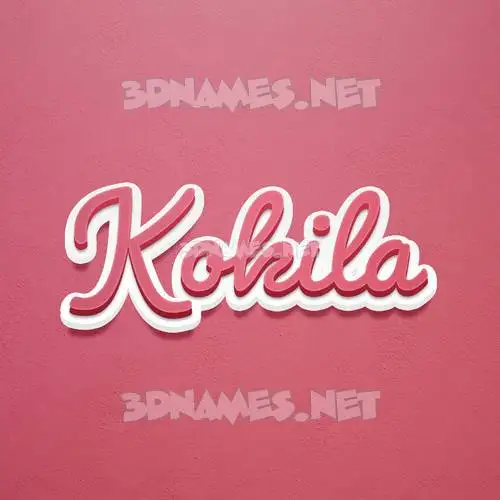 kokila in Red Scribble style - 3D name wallpaper