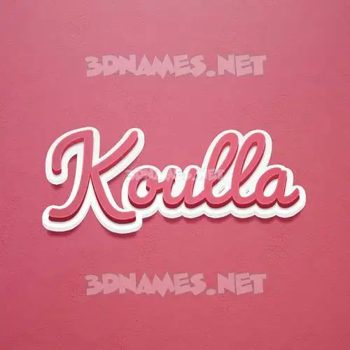 koulla in Red Scribble style - 3D name wallpaper