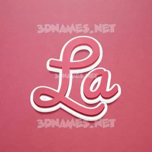 la in Red Scribble style - 3D name wallpaper