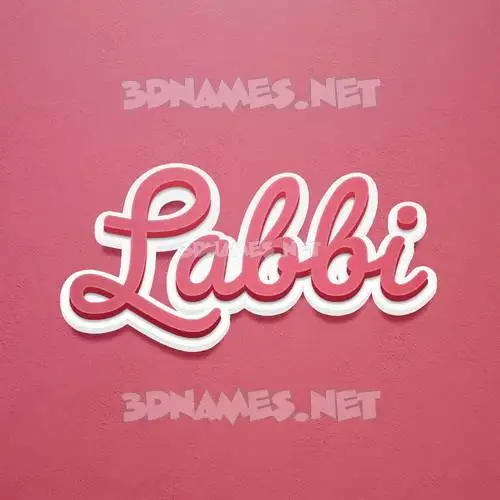 labbi in Red Scribble style - 3D name wallpaper