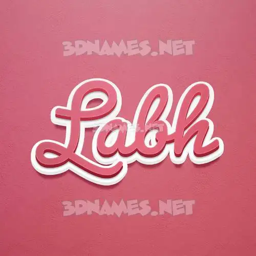 labh in Red Scribble style - 3D name wallpaper