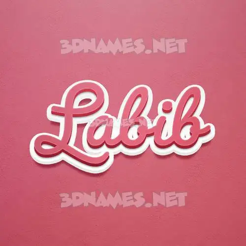 labib in Red Scribble style - 3D name wallpaper