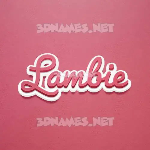 lambie in Red Scribble style - 3D name wallpaper