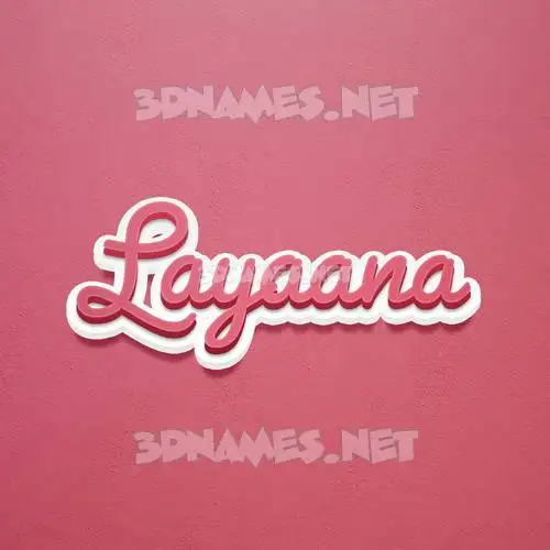 layaana in Red Scribble style - 3D name wallpaper