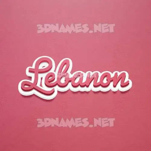 lebanon in Red Scribble style - 3D name wallpaper