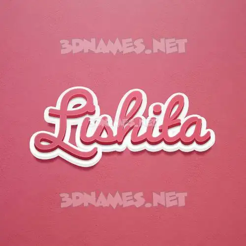 lishita in Red Scribble style - 3D name wallpaper