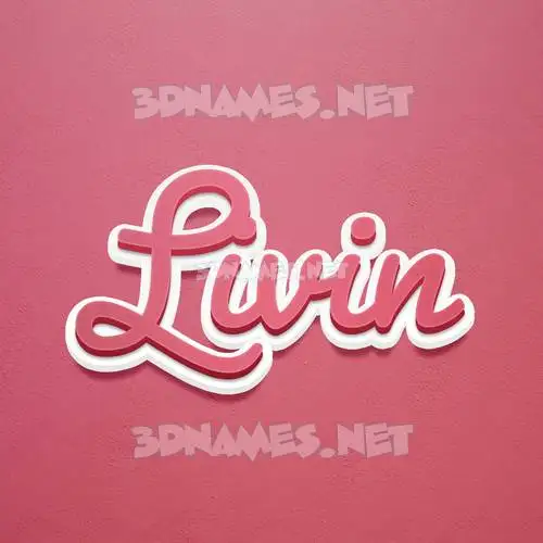 livin in Red Scribble style - 3D name wallpaper livin in Red Scribble style - 3D name wallpaper